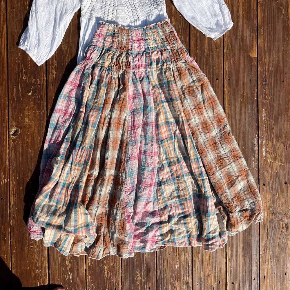 patchwork maxi skirt